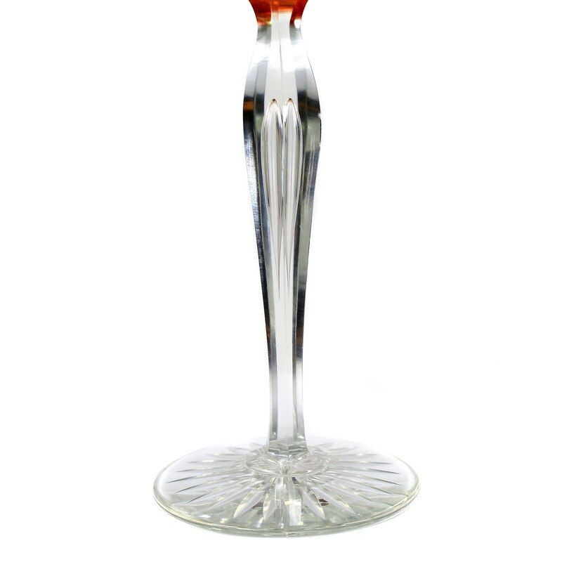 Stem glass with overlay, Rheinische Glashütten, Hanover model around 1920