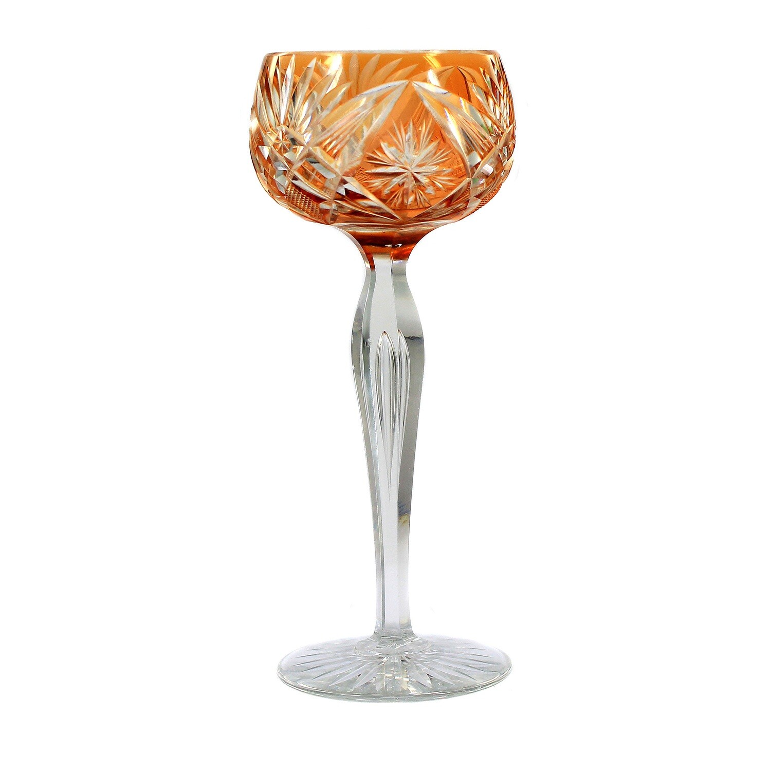 Stem glass with overlay, Rheinische Glashütten, Hanover model around 1920