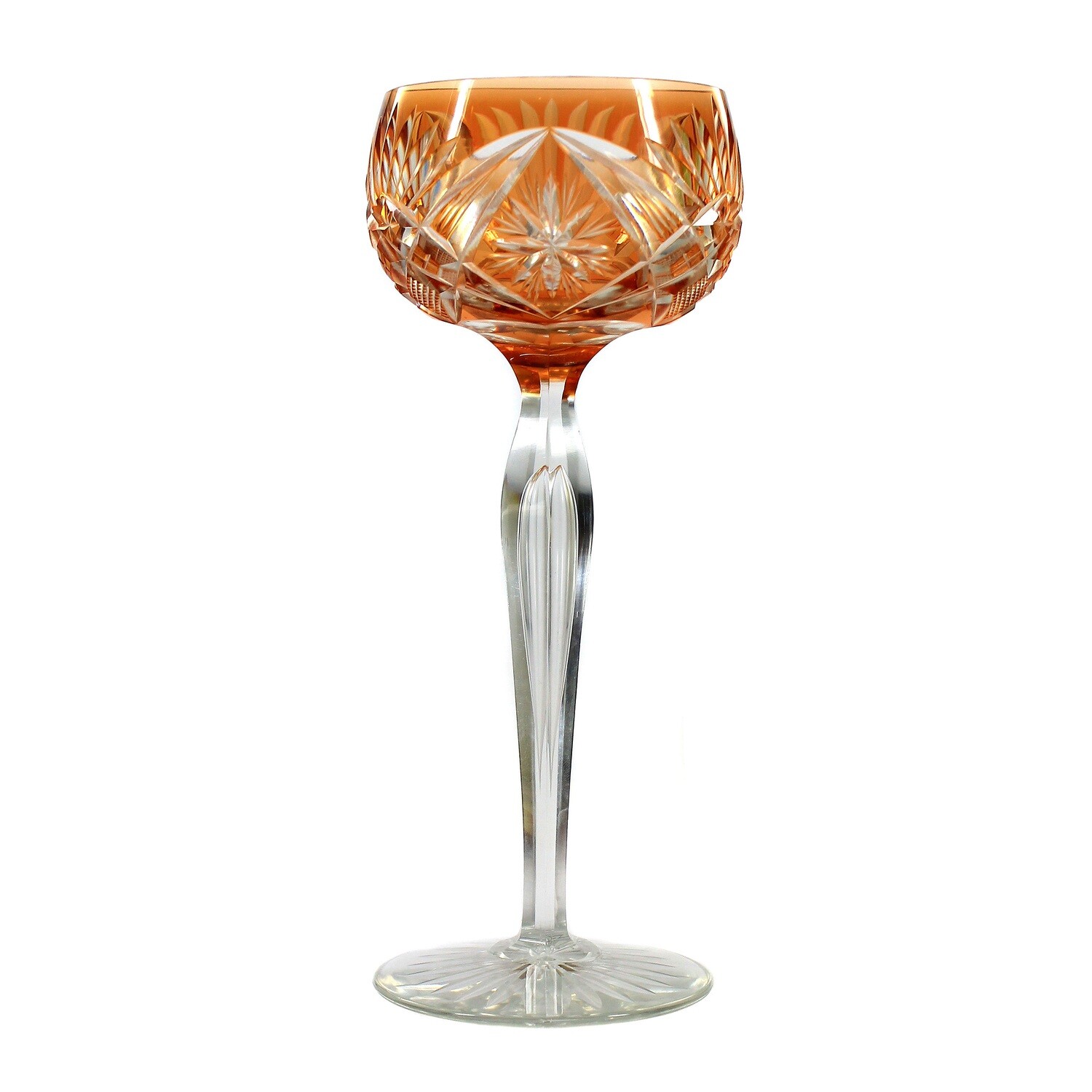 Stem glass with overlay, Rheinische Glashütten, Hanover model around 1920