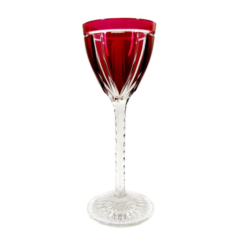 Stem glass with ruby-colored overlay, Cristallerie Saint Louis around 1908