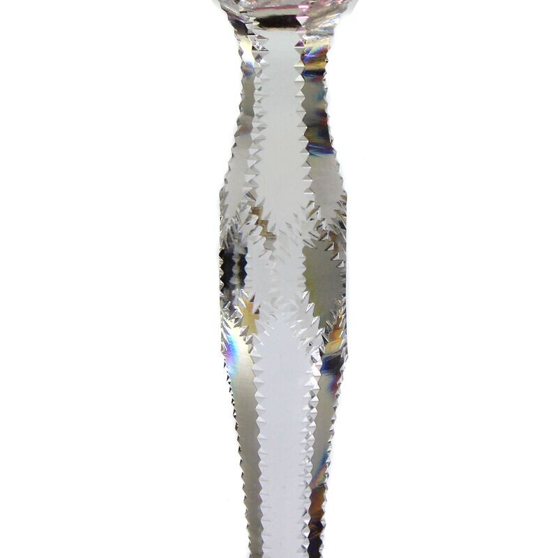 Stem glass with pink overlay and decorative cut decoration, Saint Louis around 1915