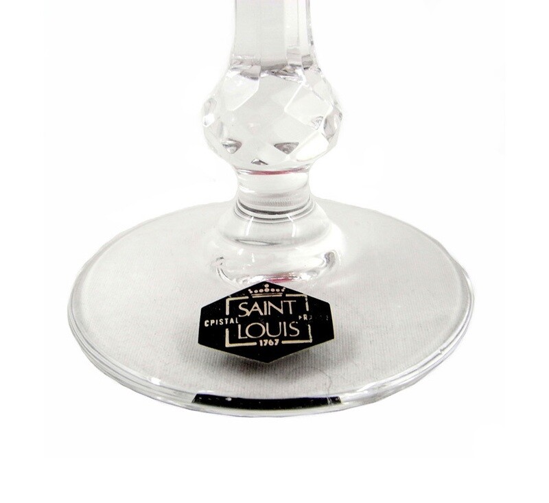 Stem glass with pink overlay, Cristallerie Saint Louis, Massenet series