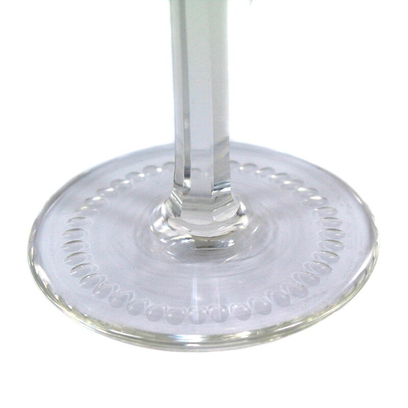 Stem glass with copper ruby overlay and decorative cut decor, Bavarian Forest