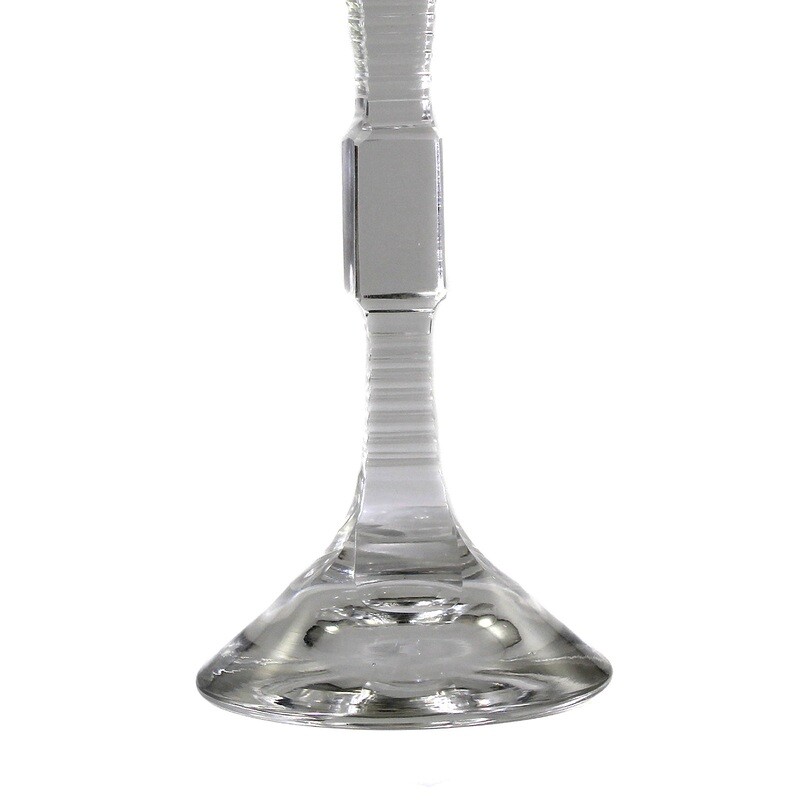 1st of 4. Stem glass with square shaft and green-yellow overlay, VSL