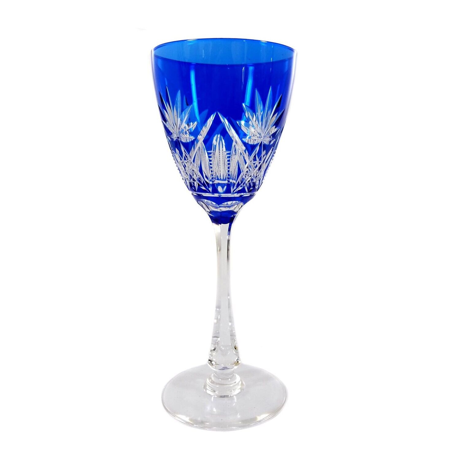 Stem glass with overlay &amp; decorative cut decoration, Val St. Lambert, Lubin series