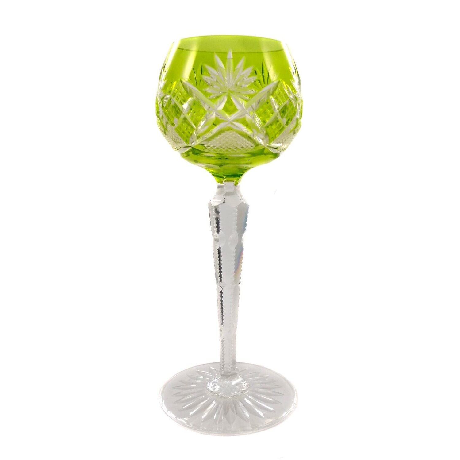 Roman with green-yellow overlay &amp; faceted shaft, Val Saint Lambert around 1910