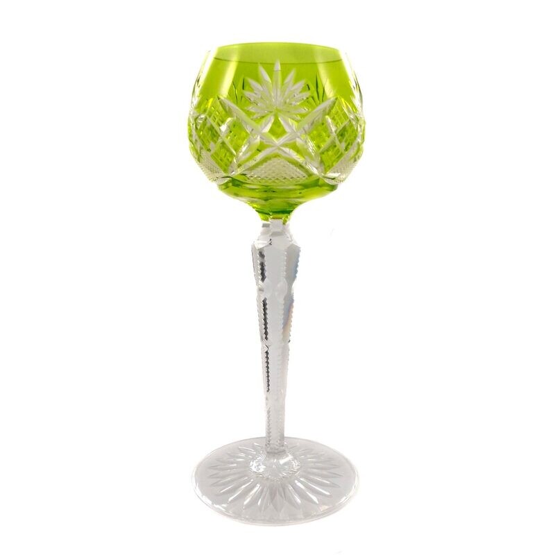 Roman with green-yellow overlay &amp; faceted shaft, Val Saint Lambert around 1910