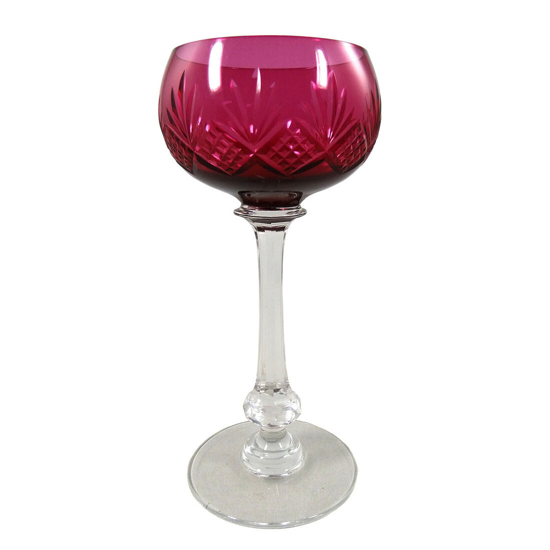 Stem glass with overlay and decorative cut decoration, Val Saint Lambert, Anvers series