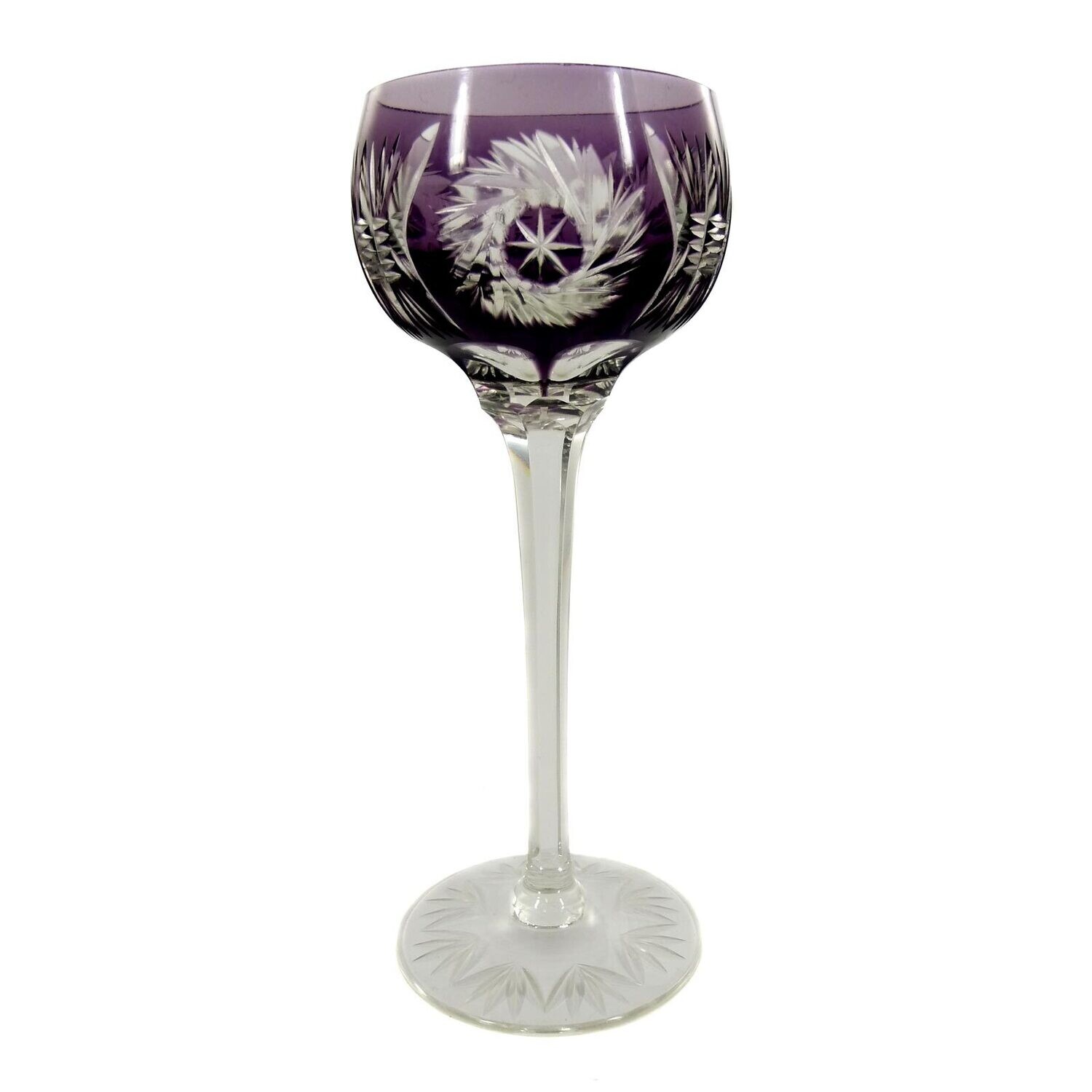 Stem glass with purple overlay, Eduard Dressler, Berlin around 1930