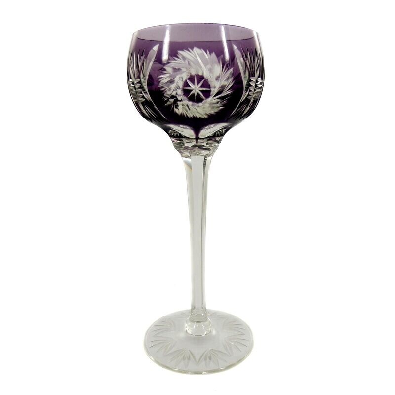 Stem glass with purple overlay, Eduard Dressler, Berlin around 1930