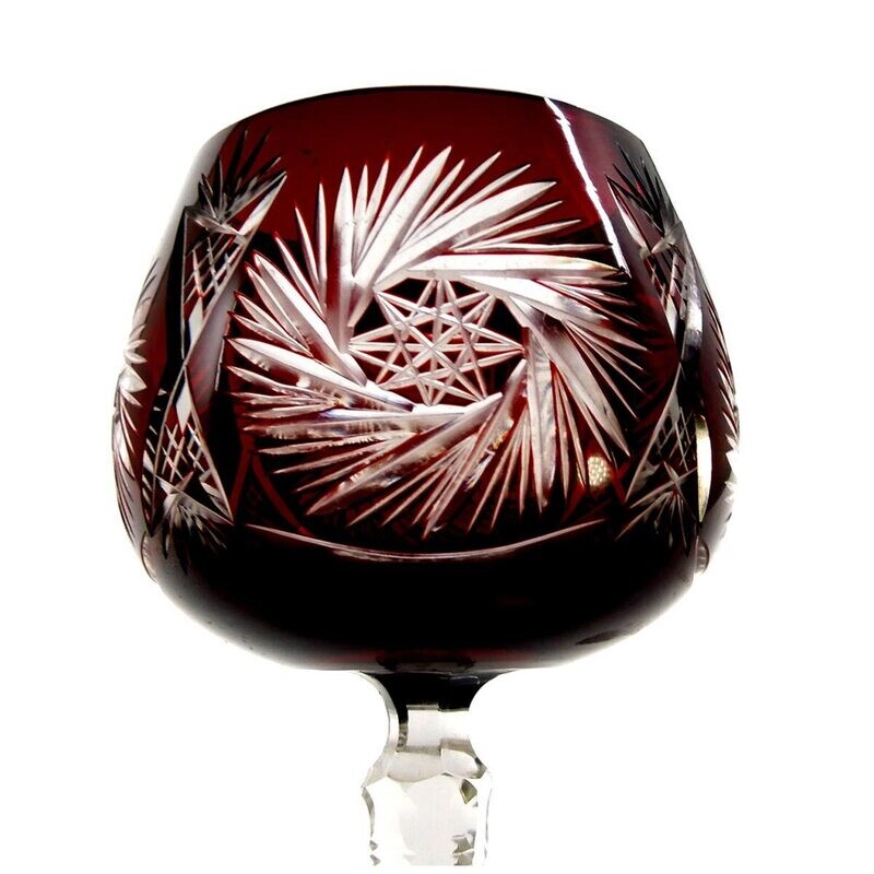 Roman with ruby red overlay and decorative cut decoration around 1920-30