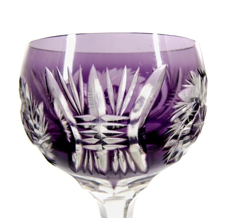 Stem glass with purple overlay, Eduard Dressler, Berlin around 1930