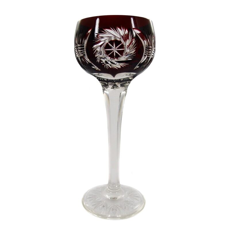 Stem glass with ruby-colored overlay, Eduard Dressler, Berlin around 1930