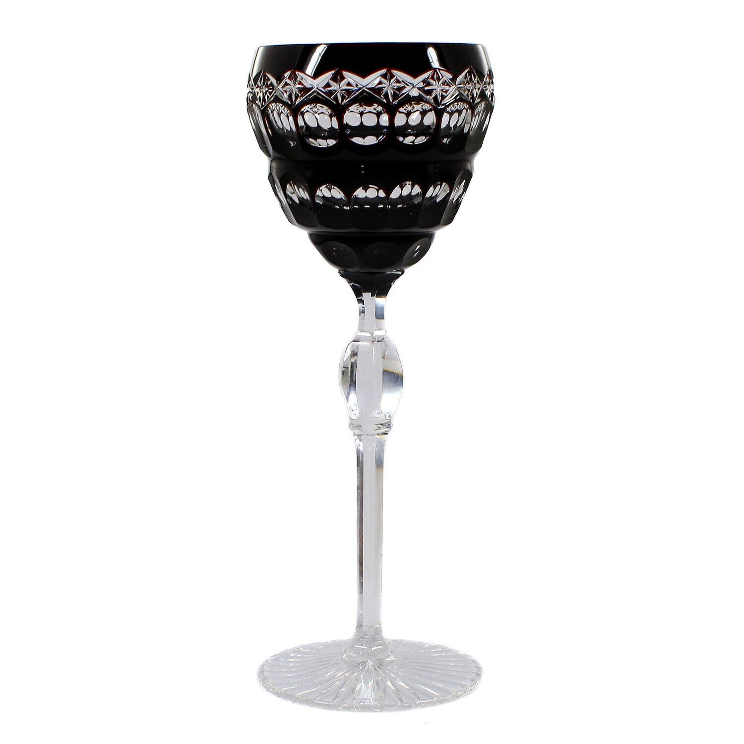 Rare stem glass with overlay, designed by A. Pfohl, Josephinenhütte around 1920