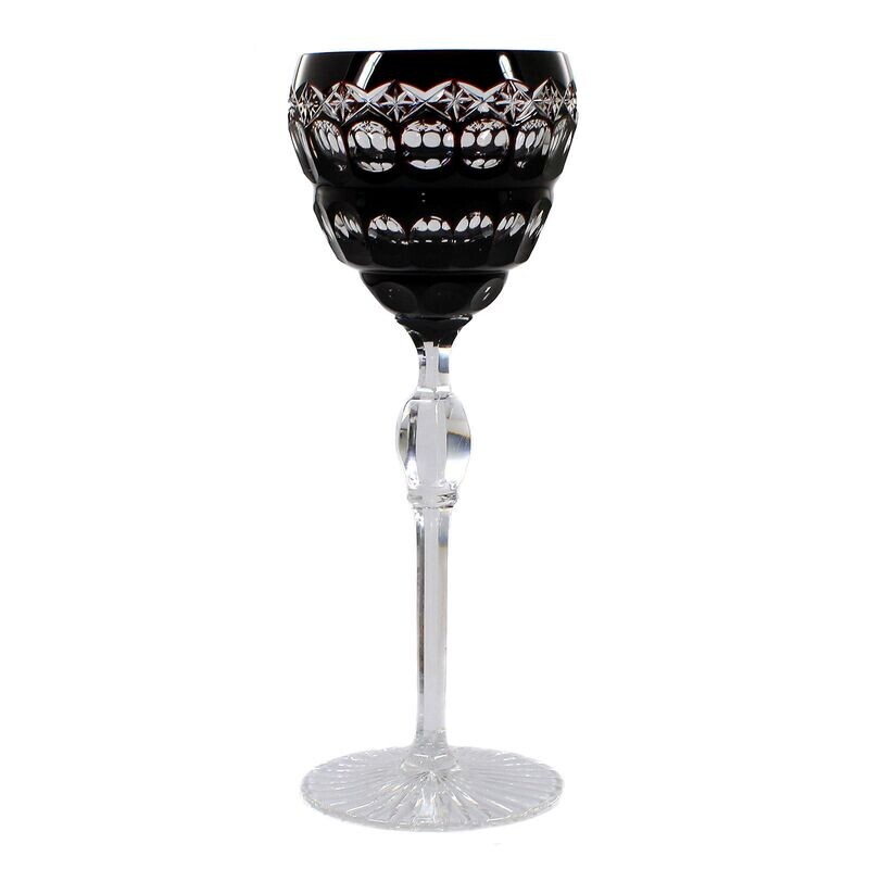 Rare stem glass with overlay, designed by A. Pfohl, Josephinenhütte around 1920