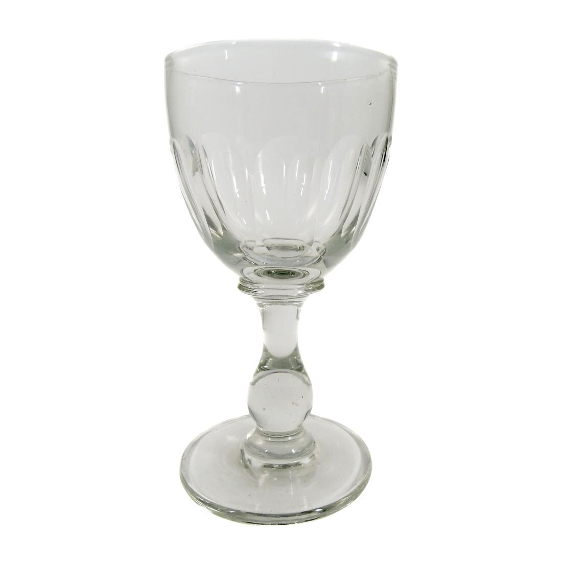 Goblet with baluster shaft, bowl with curved facet, 2nd half of the 19th century.