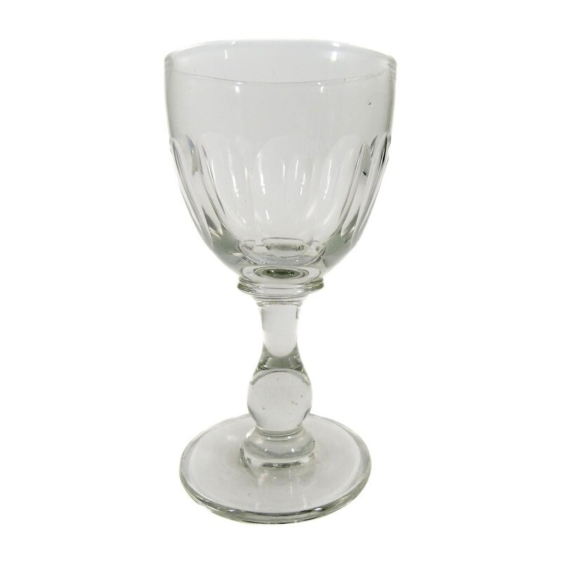 Goblet with baluster shaft, bowl with curved facet, 2nd half of the 19th century.