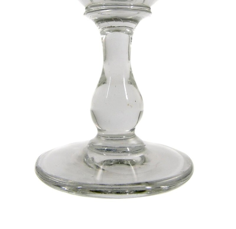 Goblet with baluster shaft, bowl with curved facet, 2nd half of the 19th century.