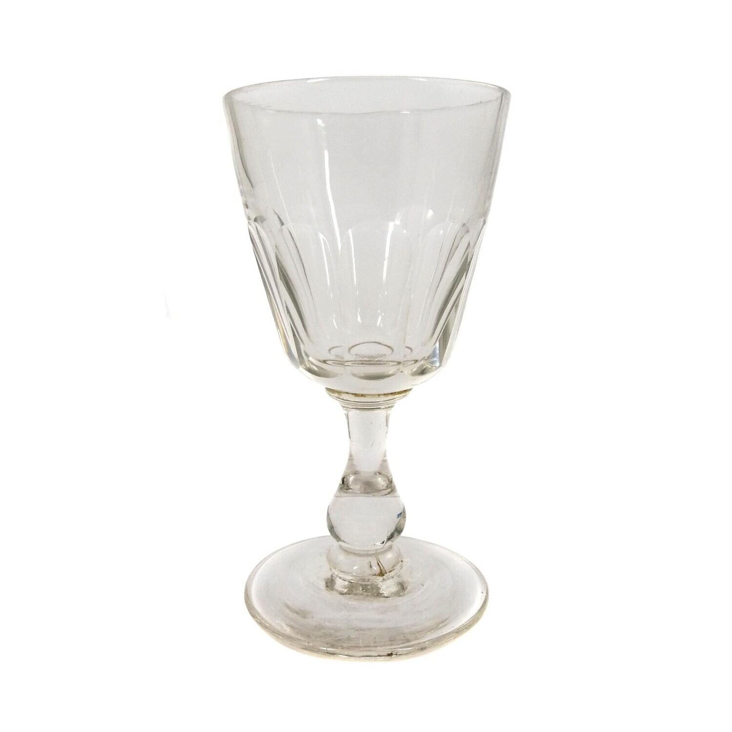 Southern wine glass with baluster shaft, conical bowl with arched facet, end of the 19th century