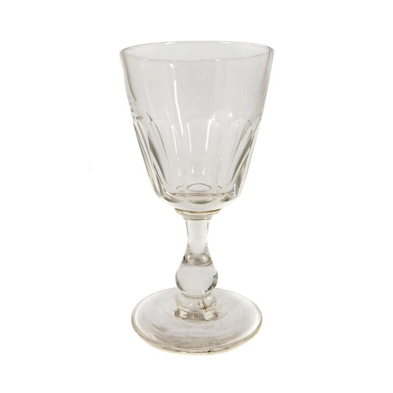 Southern wine glass with baluster shaft, conical bowl with arched facet, end of the 19th century