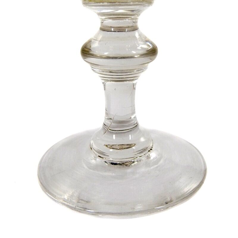 Southern wine glass with arched facets and stepped nodus around 1870-80