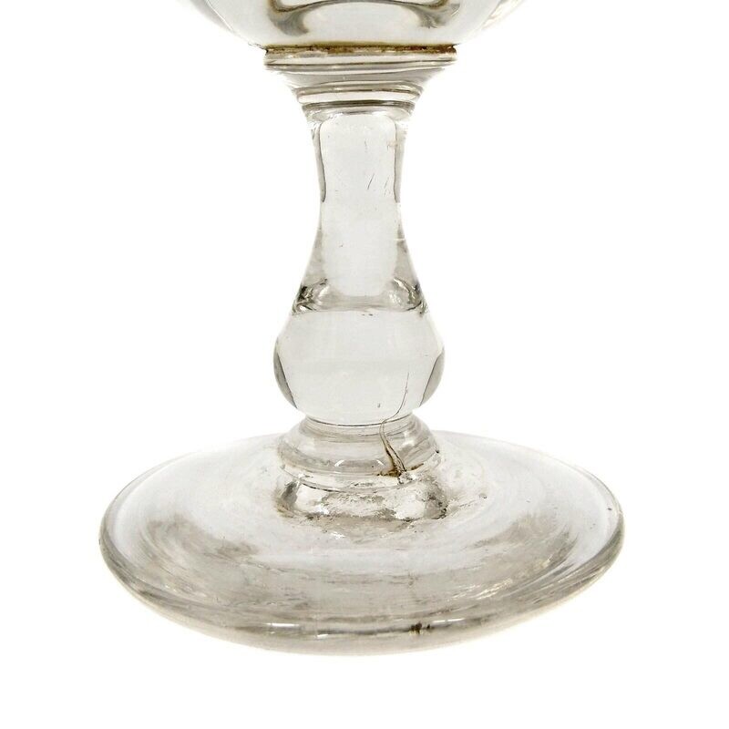 Southern wine glass with baluster shaft, conical bowl with arched facet, end of the 19th century