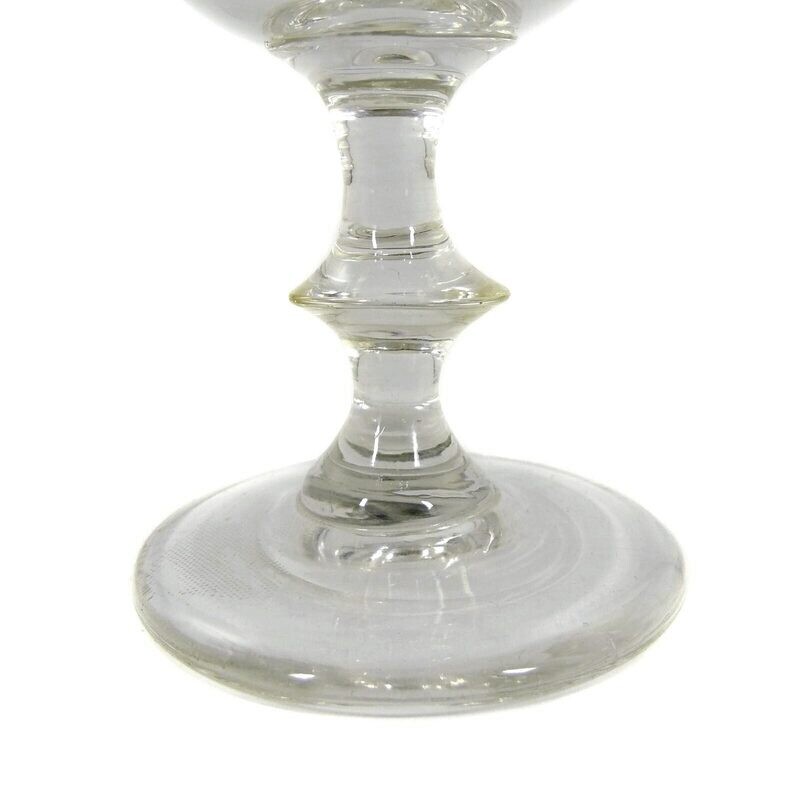 Southern wine glass with arched facets, double-conical nodus, 2nd half of the 19th century.