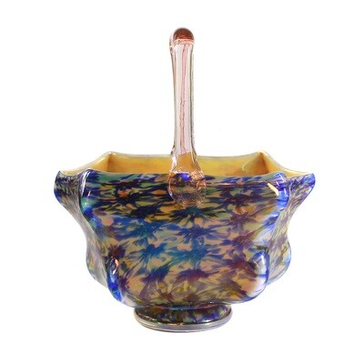 Art Deco handle bowl / handle vase with pinched body, Kralik around 1920