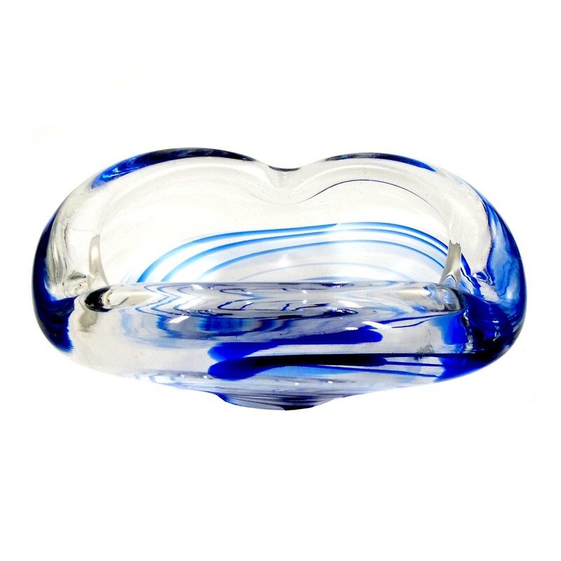 Ashtray with color melts. M. Verboeket, Maastricht, signed