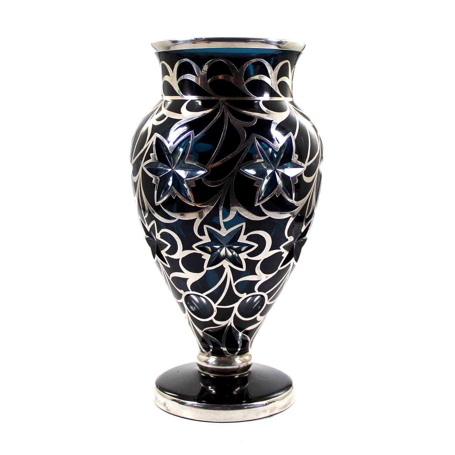 Heavy vase with galvanized fine silver coating, Josephinenhütte, designed by A. Pfohl