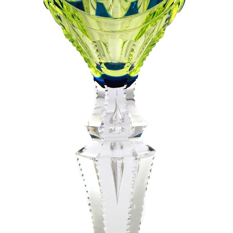 Stem glass with double overlay, Saarlouis series, Val St. Lambert, 1905-20