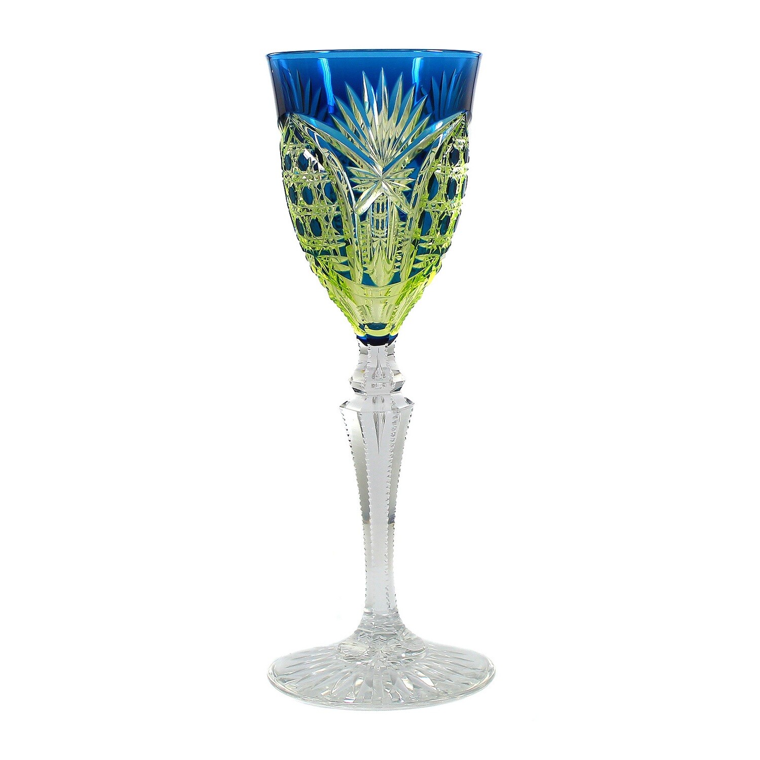 Stem glass with double overlay, Saarlouis series, Val St. Lambert, 1905-20