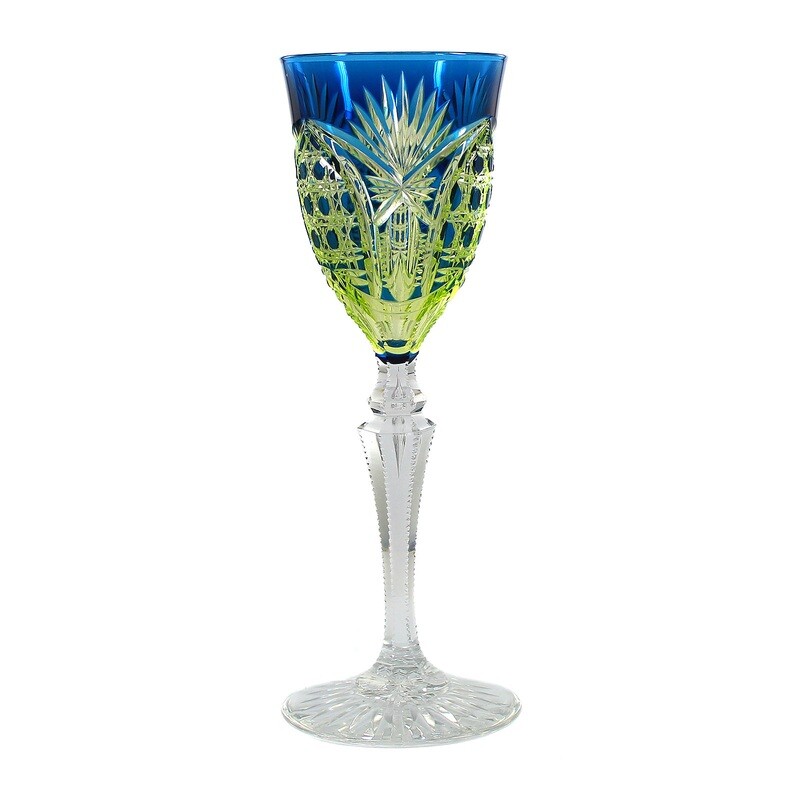 Stem glass with double overlay, Saarlouis series, Val St. Lambert, 1905-20