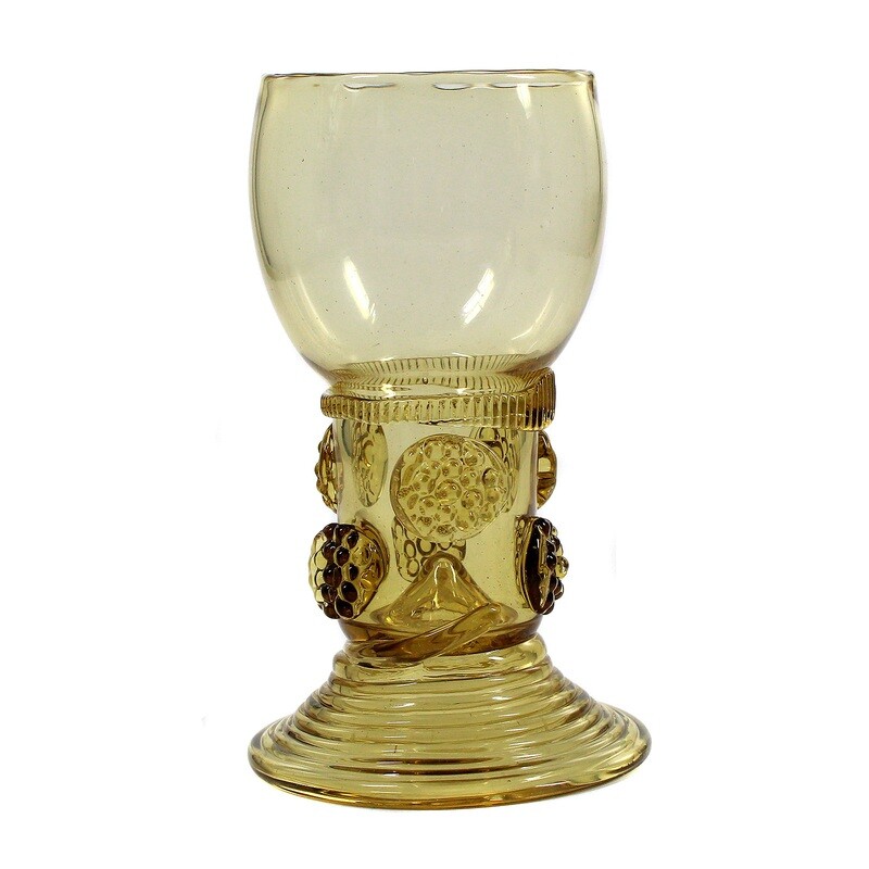 Roman made of light brown glass with two rows of berry nubs, 19th century.