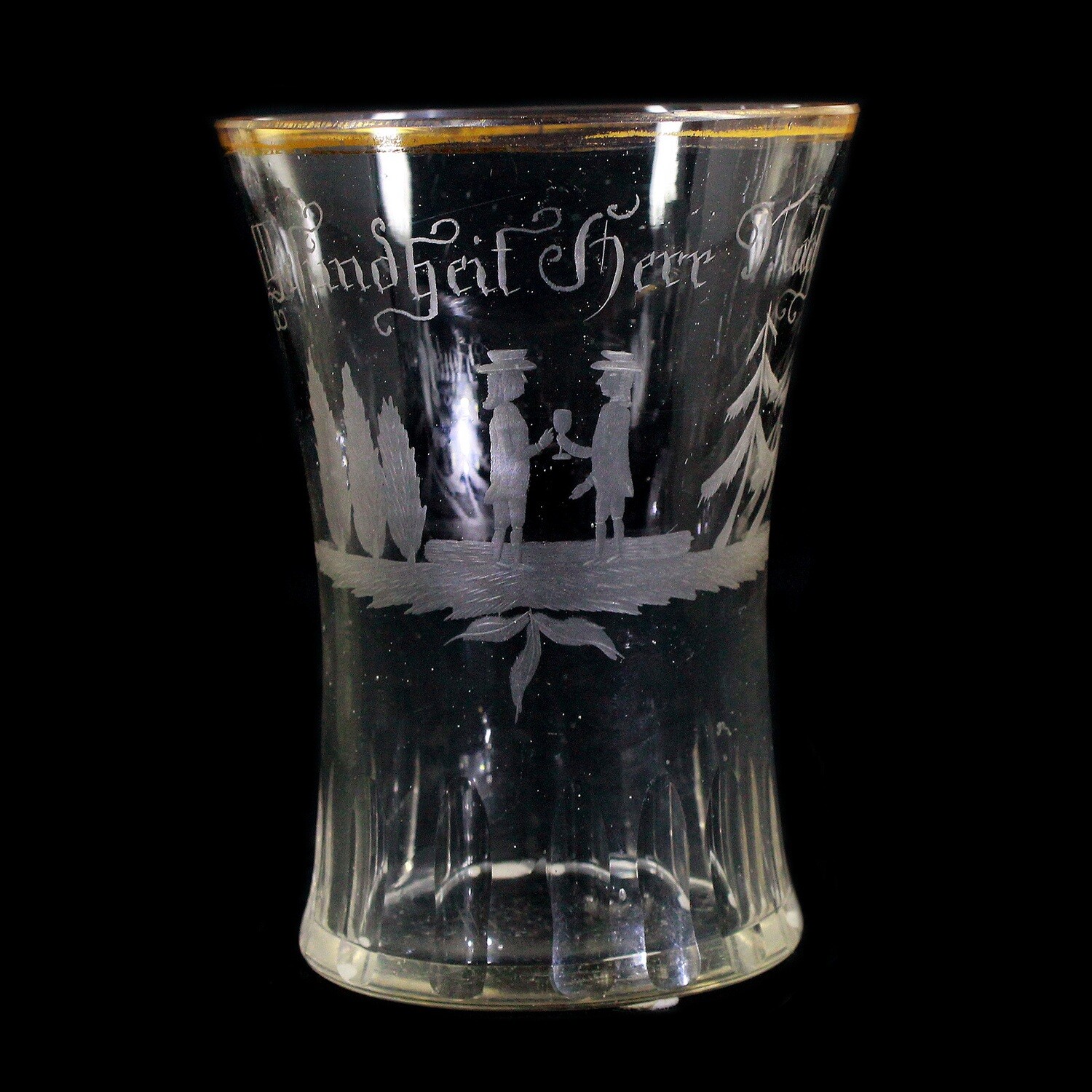 Friendship cup with figural representation, Bohemia or Silesia around 1820-25