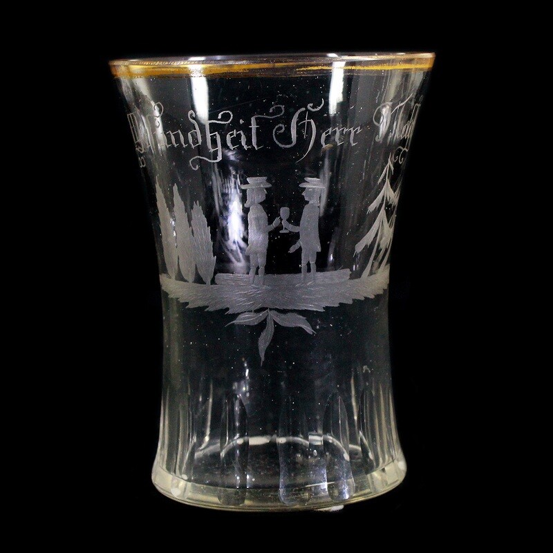 Friendship cup with figural representation, Bohemia or Silesia around 1820-25