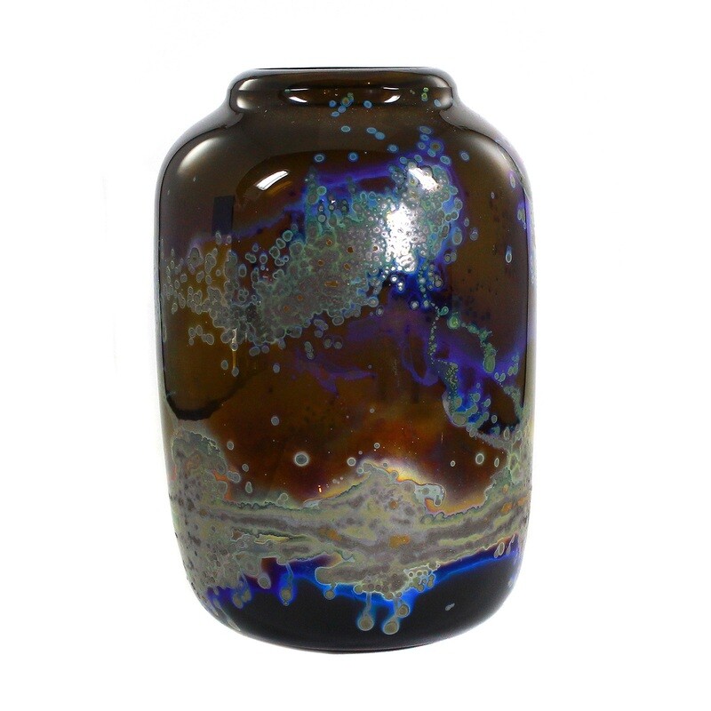 Vase with fused oxides, designed by Hans Jannsen, Aomi Unikat, Grail glass