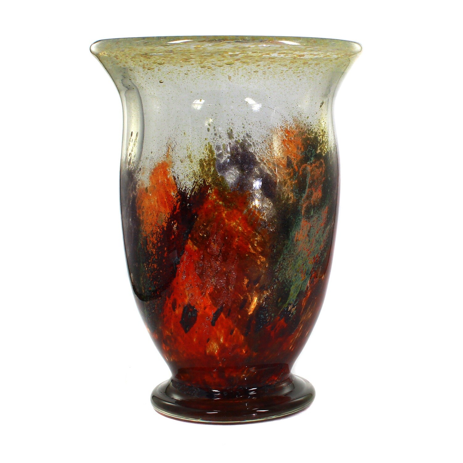 Tall WMF Ikora vase with powder inclusions, form E691/5027 around 1936