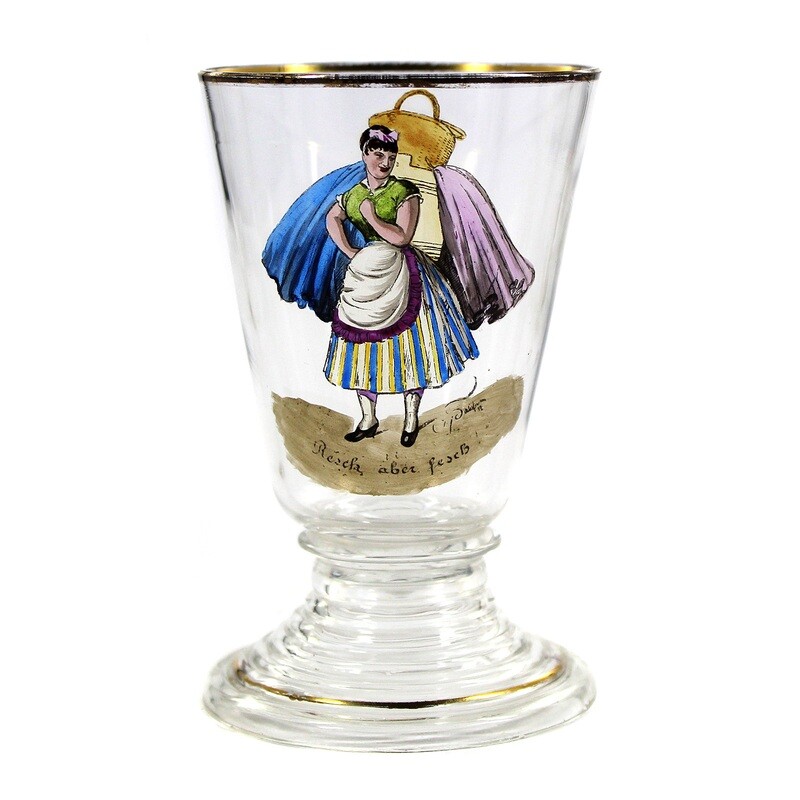 6 rare glasses by Hans Schliessmann, for Bakalowits in Vienna around 1900