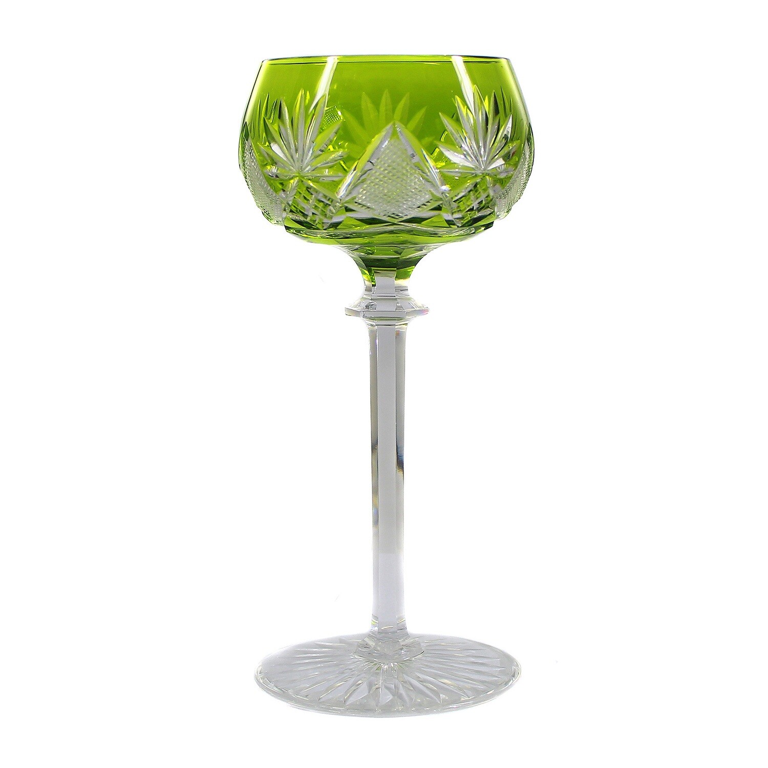 Stem glass with light green overlay, Val Saint Lambert, model Berncastel
