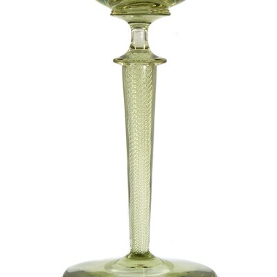 Rheinwein Glas mit Luftwedel der Rheinischen Glashütte, Serie Wilhelm um 1900