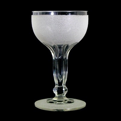 4 Champagnergläser aus Kristallglas mit Eisglas dekor, Poschinger um 1890