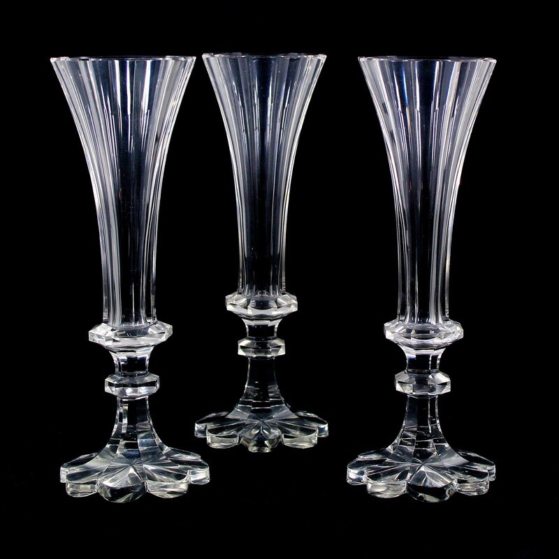 3 high-quality champagne flutes made of crystal glass, Neuwelt or Imperial Glass Factory