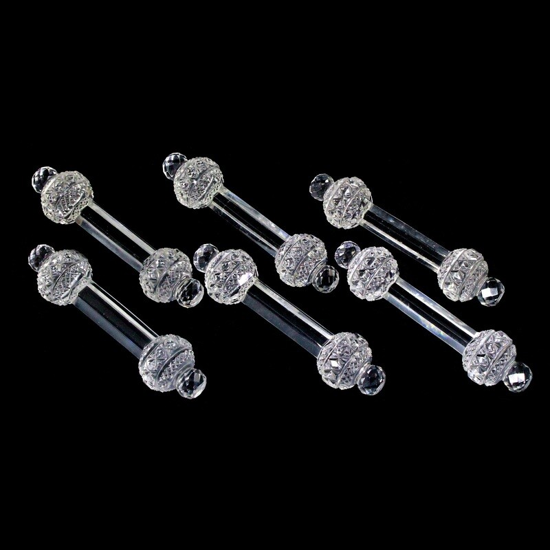 6 high-quality ground knife rests made of crystal glass, 2nd half. of the 19th century
​