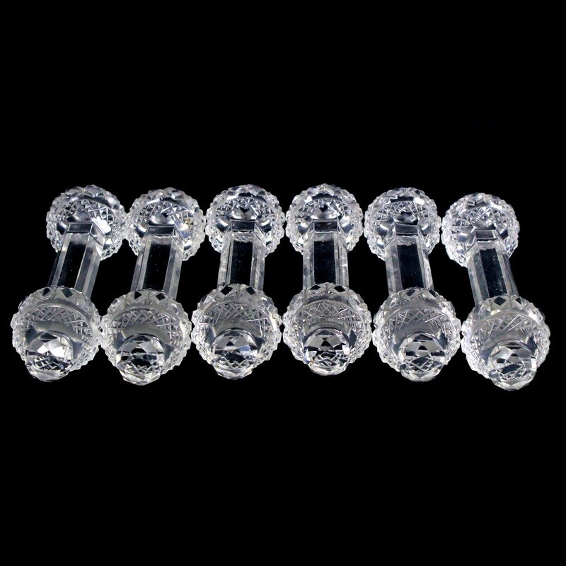 6 high-quality ground knife rests made of crystal glass, 2nd half. of the 19th century
​