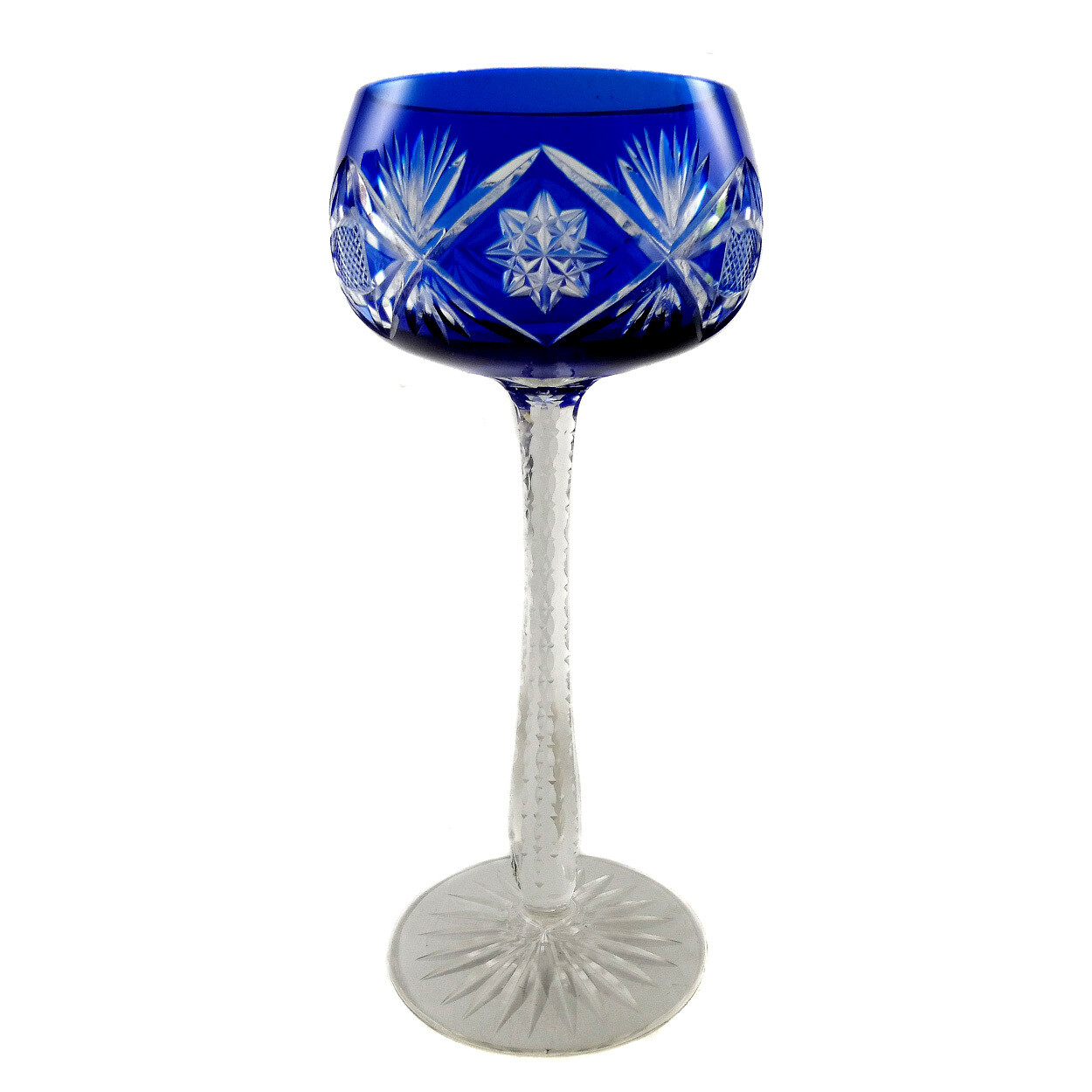 Overlay Roman with cobalt blue cut-decorated cup, Josephinenhütte, Diva