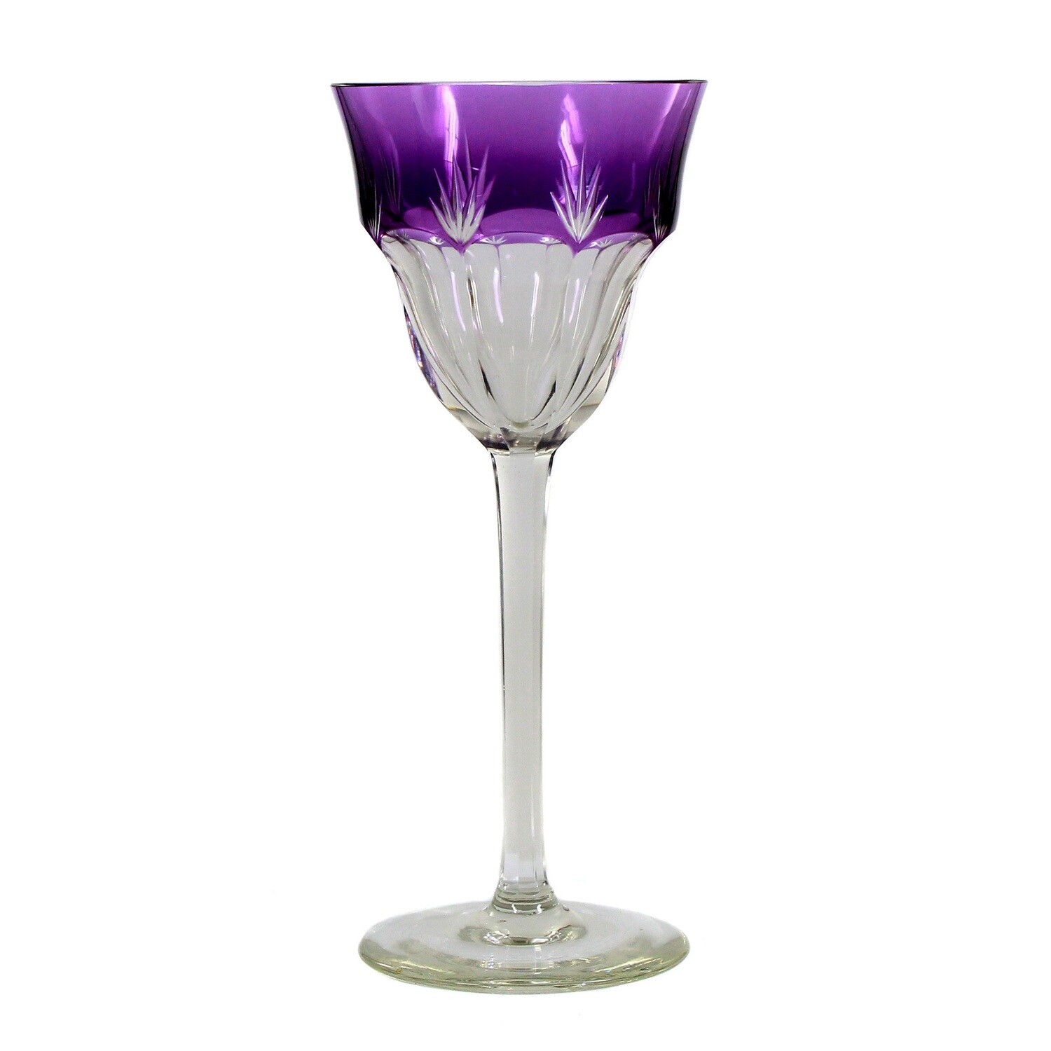 Art Deco stem glass with overlay and decorative cut, Theresienthal around 1920-30