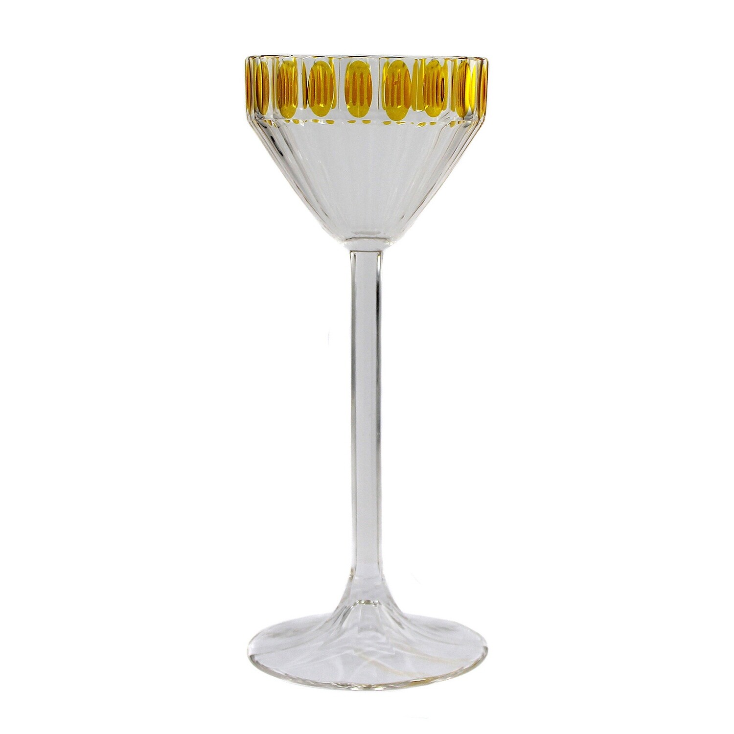Rare stem glass with 10-fold peel cut, Meyr&#39;s nephew, Otto Prutscher around 1909