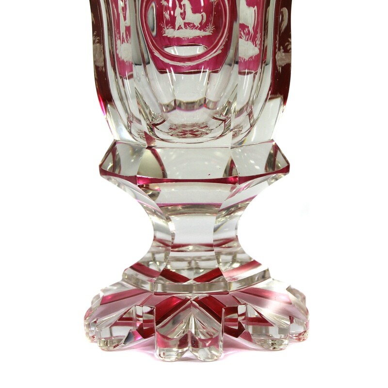 Footed beaker with a carved depiction of a horse and a Persian, attributed to Eduard Pelikan