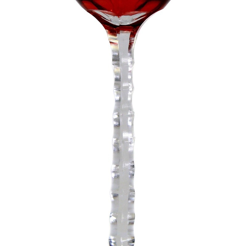 Liqueur glass with orange-red overlay, Villeroy &amp; Boch around 1910-15.